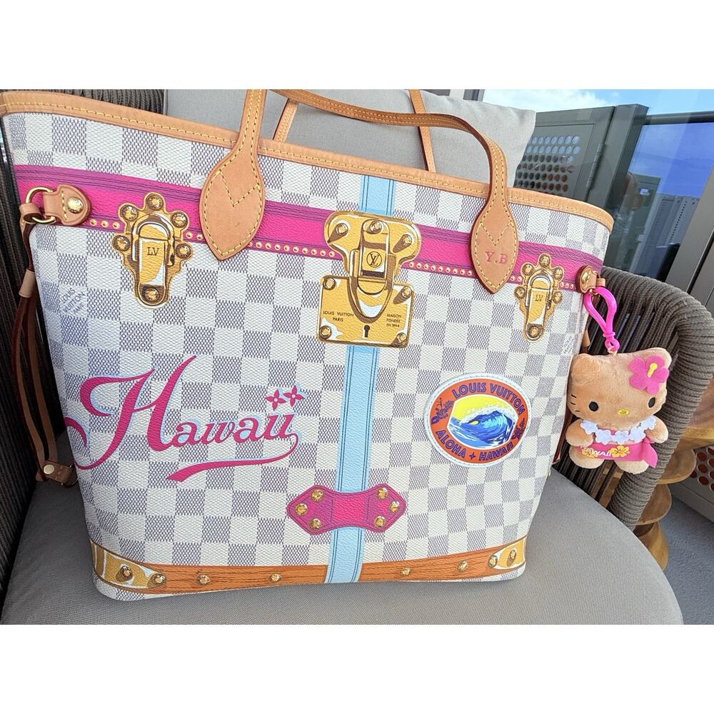 Louis Vuitton Hawaii Neverfull MM bag Summer Trunks Damier Azur Maui Hello Kitty - Picture 3 of 16
